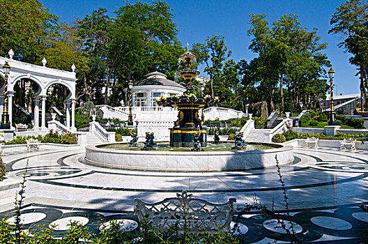 喷泉,广场,巴库,阿塞拜疆,中东