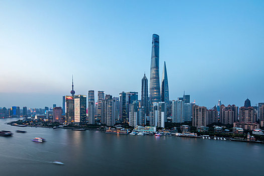 上海,黄浦江,两岸,夜景