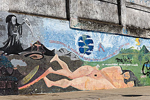 涂鸦,活动,尼加拉瓜,中美洲