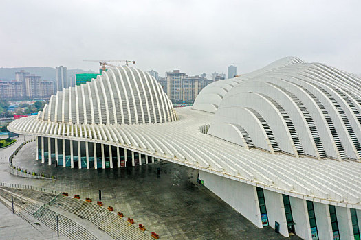 航拍南宁广西文化艺术中心