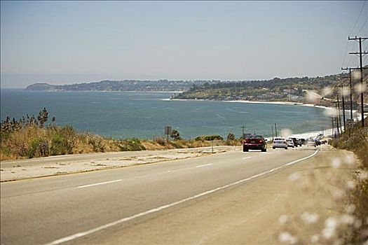 后视图,公路,加利福尼亚,美国