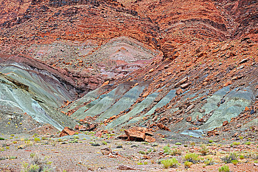 绿色,色彩,石头,变色,引起,铜,氧化物,大理石峡谷,亚利桑那,美国
