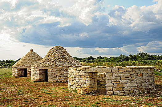 传统,石头,小屋,伊斯特利亚,克罗地亚