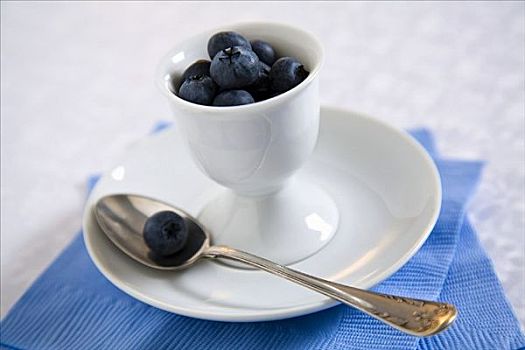 蓝莓,小,杯子,勺子