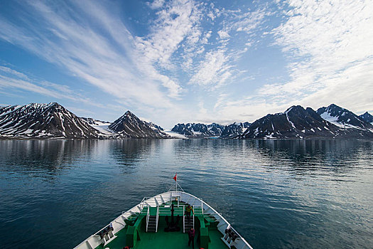 探险,船,进入,斯瓦尔巴特群岛,北极,挪威,欧洲