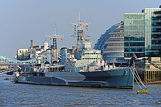 贝尔法斯特,博物馆,船,战争,泰晤士河,伦敦南岸,伦敦,英格兰,英国,欧洲