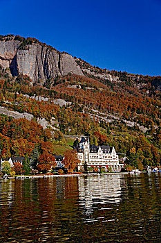 酒店,岸边,琉森湖,瑞士