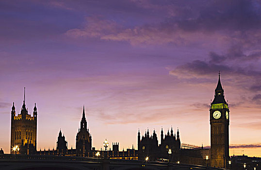议会大厦,日落,生动,天空,威斯敏斯特,伦敦,英格兰