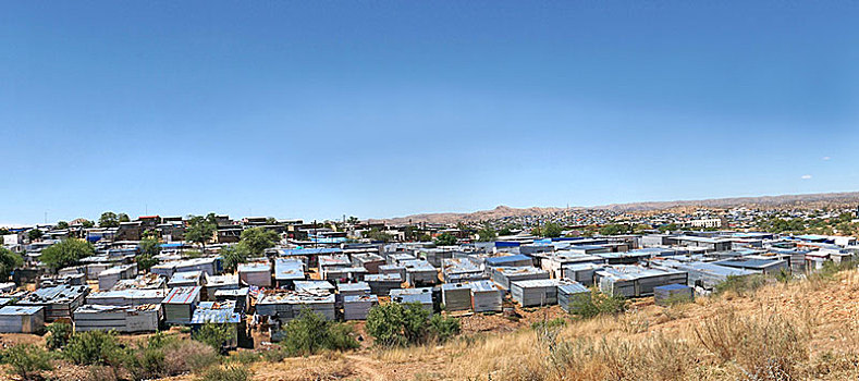 房产,波纹板,小屋,贫民窟,温得和克,纳米比亚,非洲