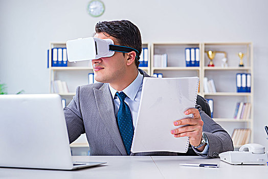 商务人士,虚拟现实,眼镜,现代科技,概念