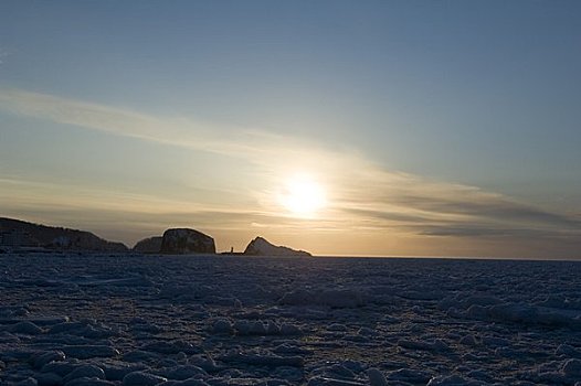 海冰,日落