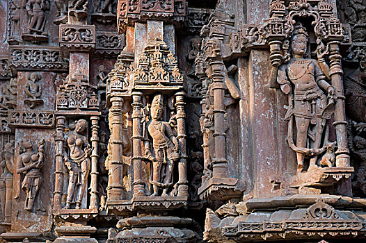 太阳,庙宇,装饰,雕塑,拉贾斯坦邦,北印度,印度,亚洲