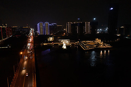台州市,椒江大桥公园夜景