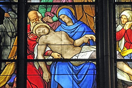 耶稣,窗户,科隆大教堂,科隆,北莱茵威斯特伐利亚,德国,欧洲