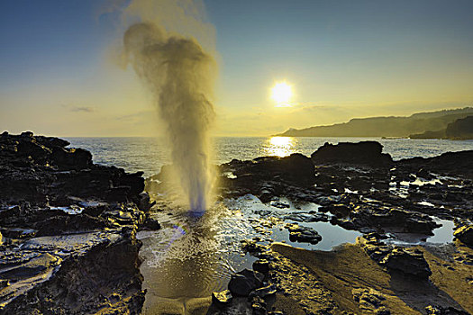 气孔,海岸,湾,毛伊岛,夏威夷,美国