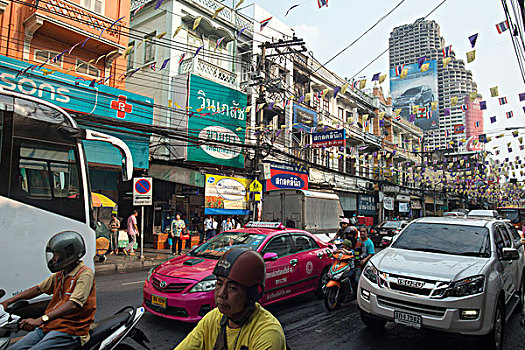 亚洲,泰国,曼谷,河边,城市生活
