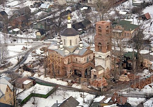 教堂,重建,乡村,莫斯科,区域,俄罗斯