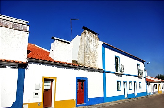 彩色,房子,葡萄牙
