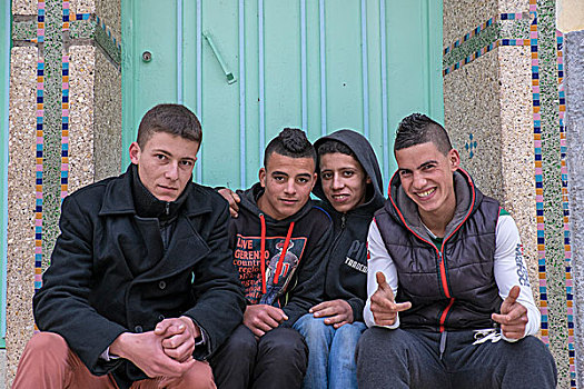 摩洛哥,青少年,摩洛哥人,男孩,街道,使用,只有