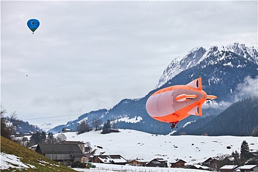热气球,节日,瑞士