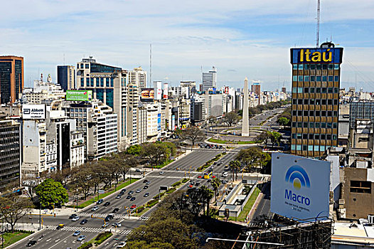 阿根廷,布宜诺斯艾利斯,俯视,方尖塔