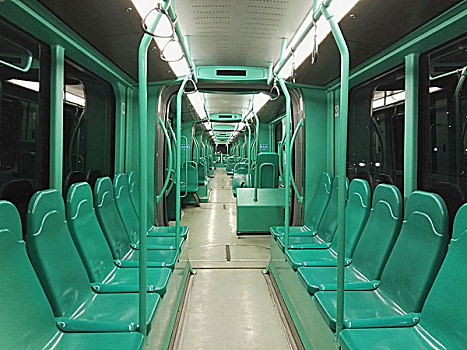 内景,有轨电车,鲜明,绿色,座椅