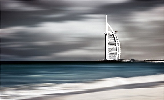 暗色,风暴,风吹,风景,迪拜,海滩