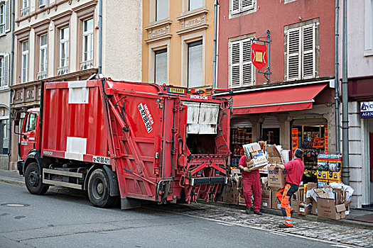 垃圾,收集,卢森堡,欧洲