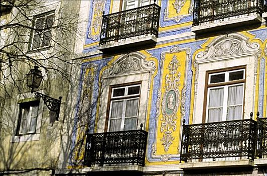 葡萄牙,街道,建筑,特写