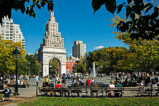 华盛顿广场公园,曼哈顿,纽约,美国,北美