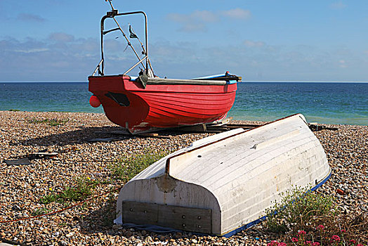 渔船,海滩,英格兰