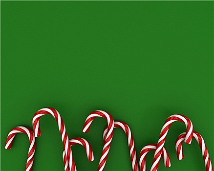 圣诞糖果,绿色背景