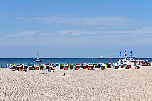 海滩,椅子,海洋,胜地,梅克伦堡前波莫瑞州,德国,欧洲