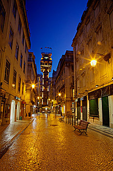 葡萄牙,里斯本,风景,电梯,广场,围绕,政府建筑,商业,景观灯,城市
