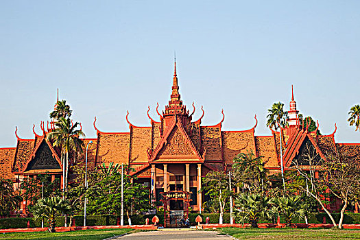 建筑,博物馆,国家博物馆,柬埔寨,金边