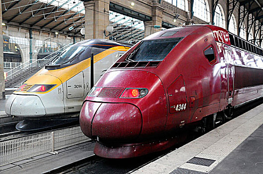 高速火车,北站,北方,车站,巴黎,法国,欧洲