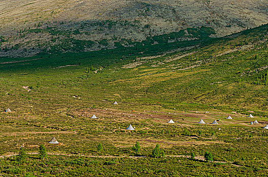 风景,露营,省,北方,蒙古
