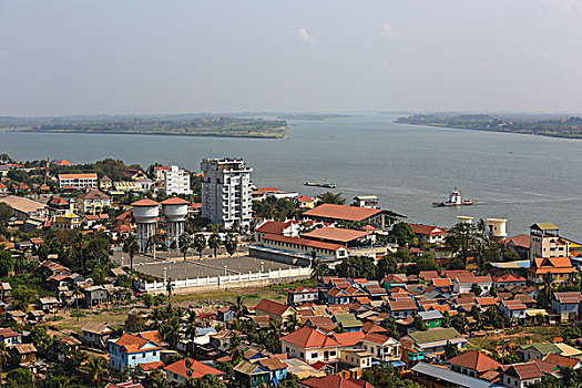 湄公河,城市,金边,柬埔寨,亚洲