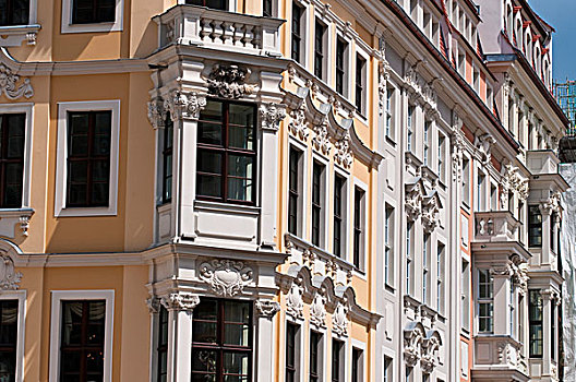 房子,窗户,诺伊马克特,老城,德累斯顿,德国,欧洲