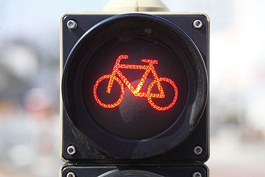 红绿灯,自行车,红色,德国,欧洲