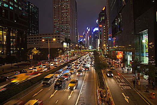 中国,香港,晚间,交通