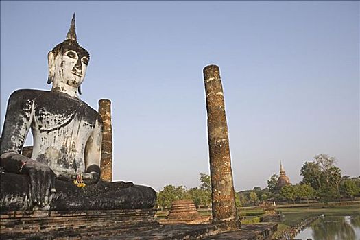 佛像,素可泰,历史,公园,泰国