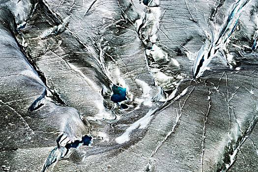 缝隙,小,结冰,湖,冰河,瓦莱州,瑞士,欧洲