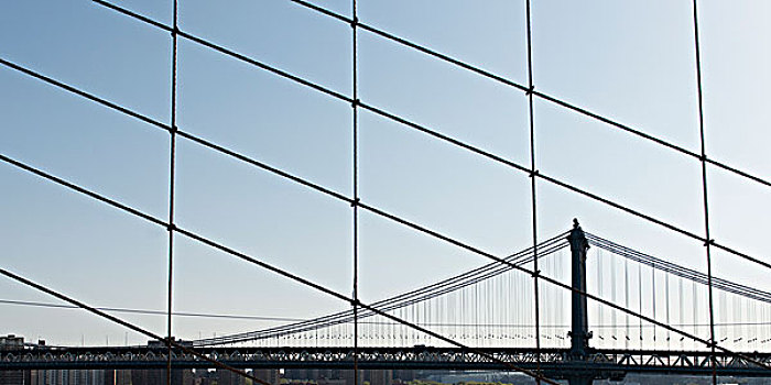 风景,曼哈顿大桥,渡轮,地区,纽约,美国