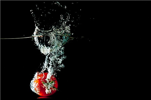西红柿,水,溅