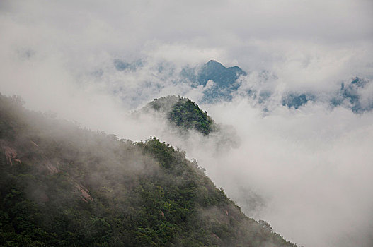 雾气弥漫的山峰