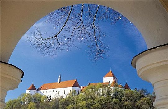 风景,拱形,城堡,宫殿,巴伐利亚,德国,欧洲