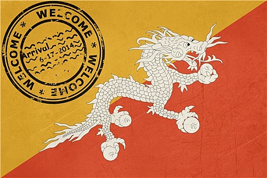 欢迎,不丹,旗帜,护照