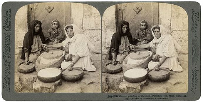 女人,研磨,巴勒斯坦,19世纪,艺术家