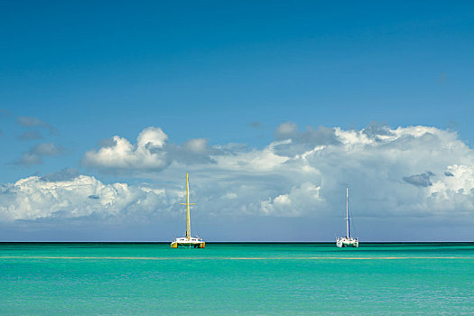 双体船,热带沙滩